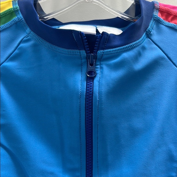 Hanna Andersson Blue and Green Rashguard Swim Shirt - Picture 3 of 5